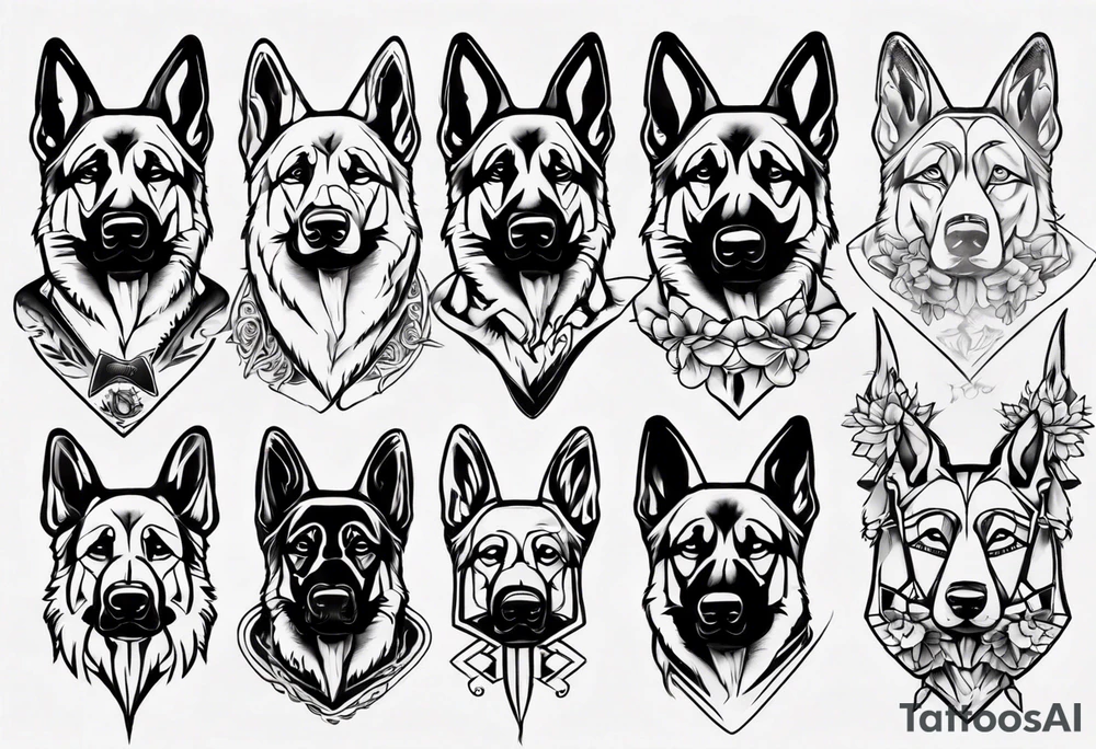 German shepherd tattoo idea