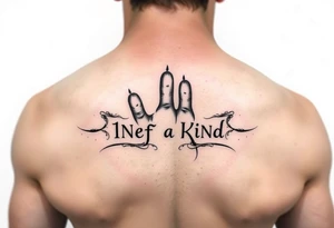 Thumb Print That Says 1NE OF A KIND in the middle tattoo idea