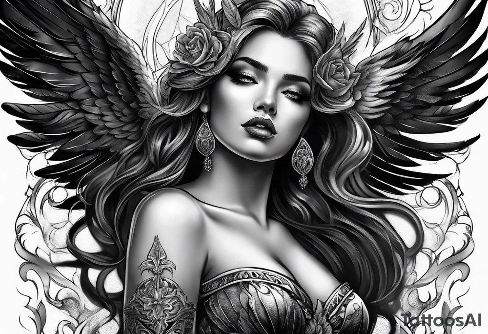 fallen angel tattoo idea