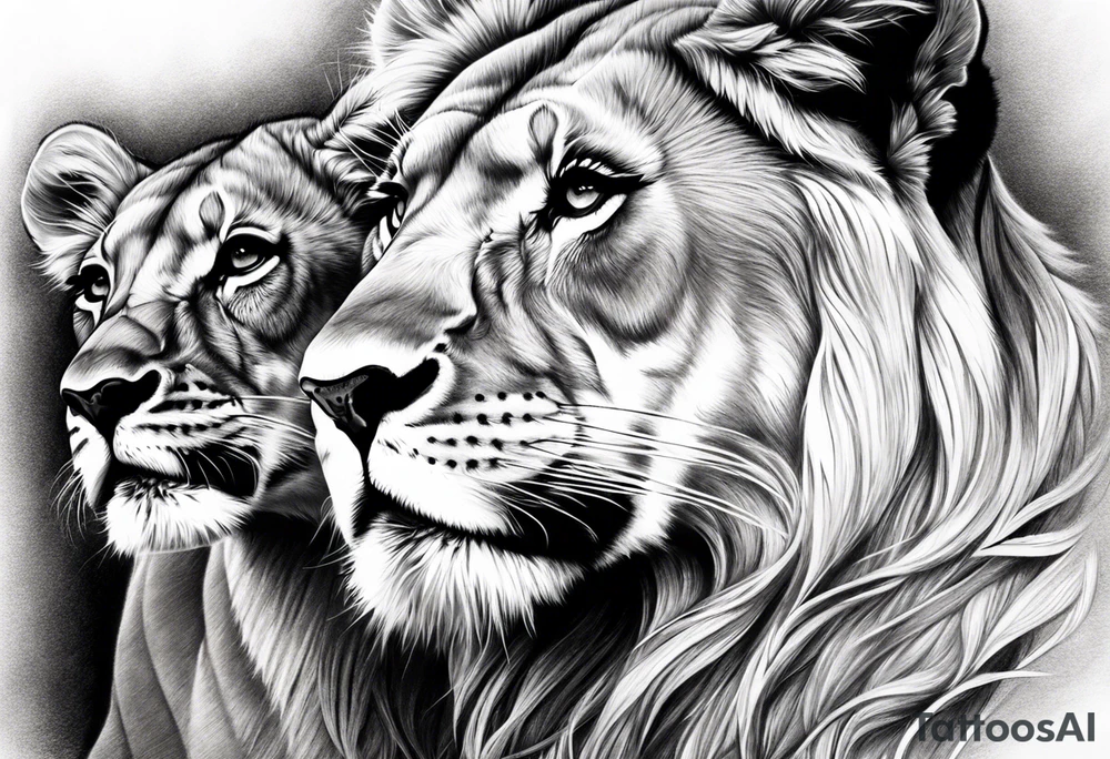Lioness with 3 cubs tattoo idea