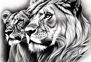 Lioness with 3 cubs tattoo idea