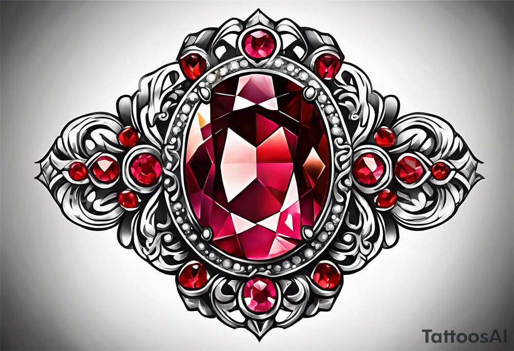 Ruby gem stone with the number 8 incorporated. tattoo idea