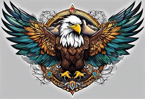 Eagle chest tattoo idea