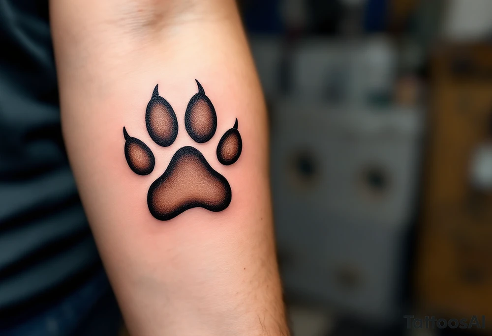 Coordinated matching paw prints in rich brown ink reflect a shared love for pets and loyalty. tattoo idea
