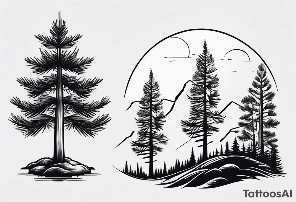 Pine tree tattoo idea