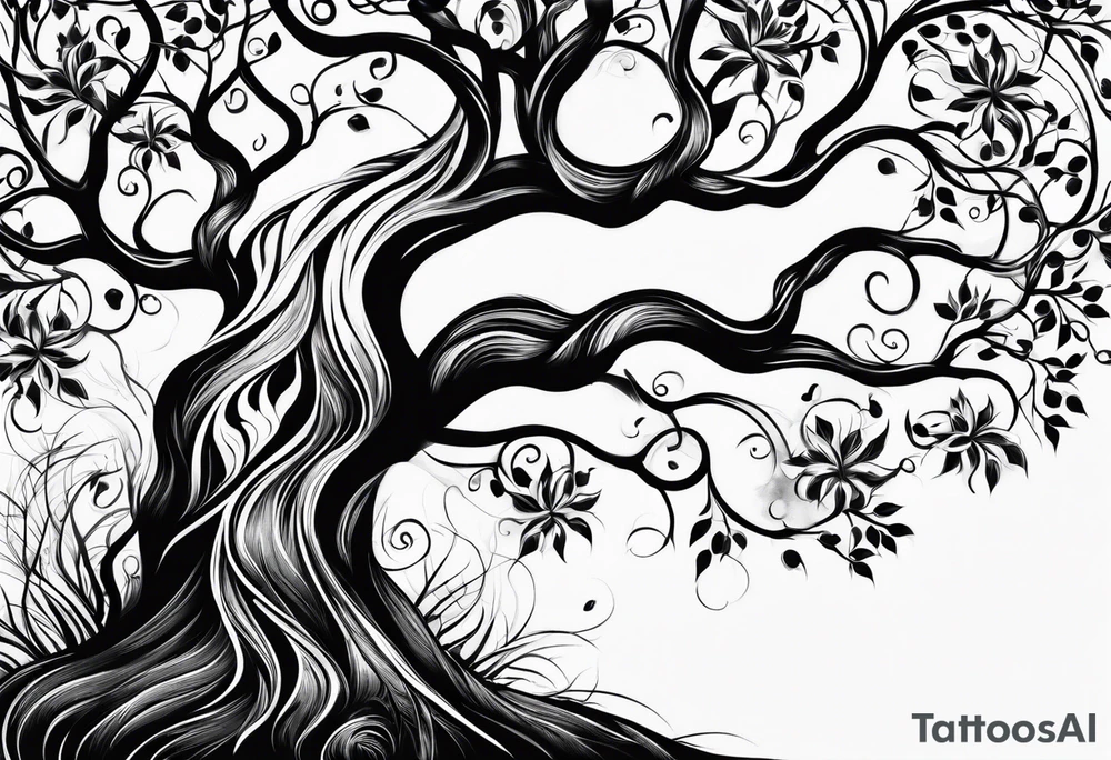 fire tree tattoo idea