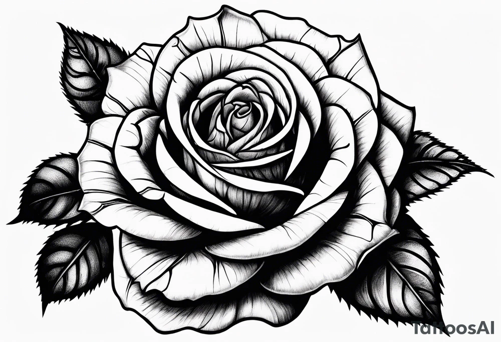 a red rose with thorns tattoo idea