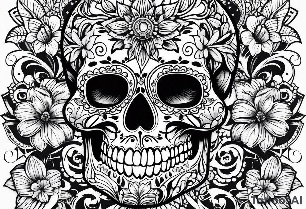 Sugar skull tattoo idea
