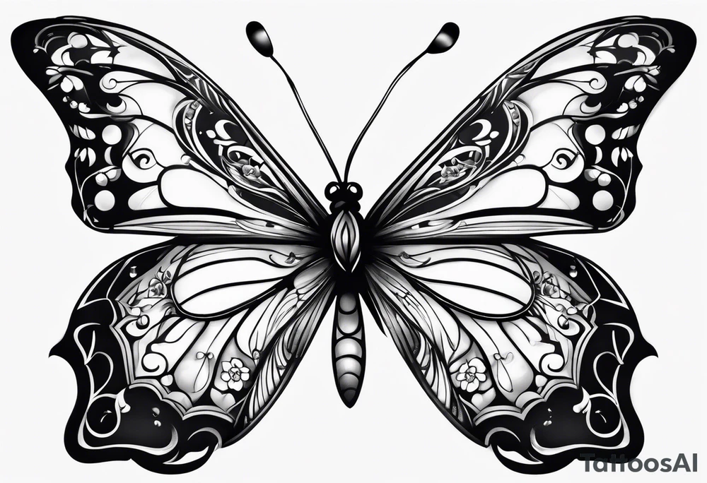 A night butterfly tattoo idea