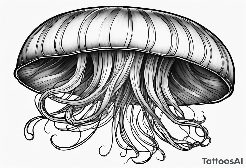Single Jellyfish, Long tentacles tattoo idea