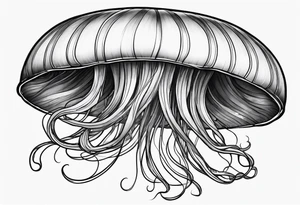 Single Jellyfish, Long tentacles tattoo idea