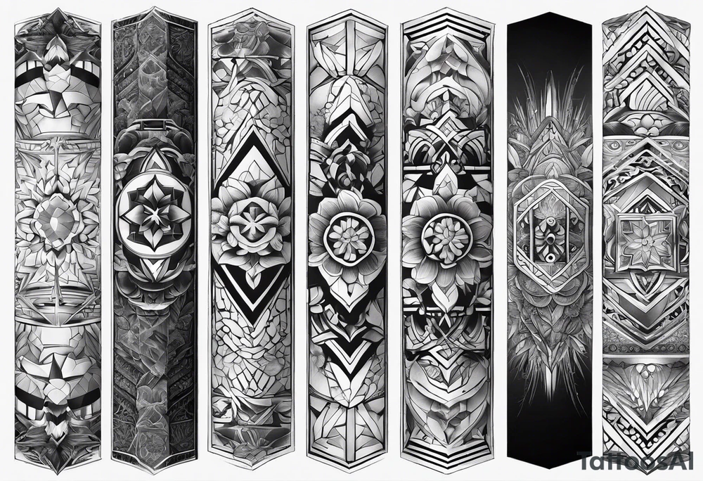 Full leg tattoo sleeve square tattoo idea