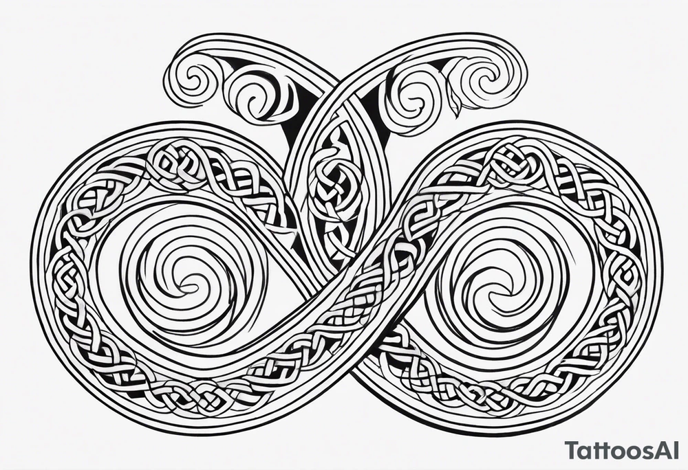 Three celtic spirals and heather tattoo idea