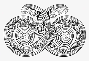 Three celtic spirals and heather tattoo idea