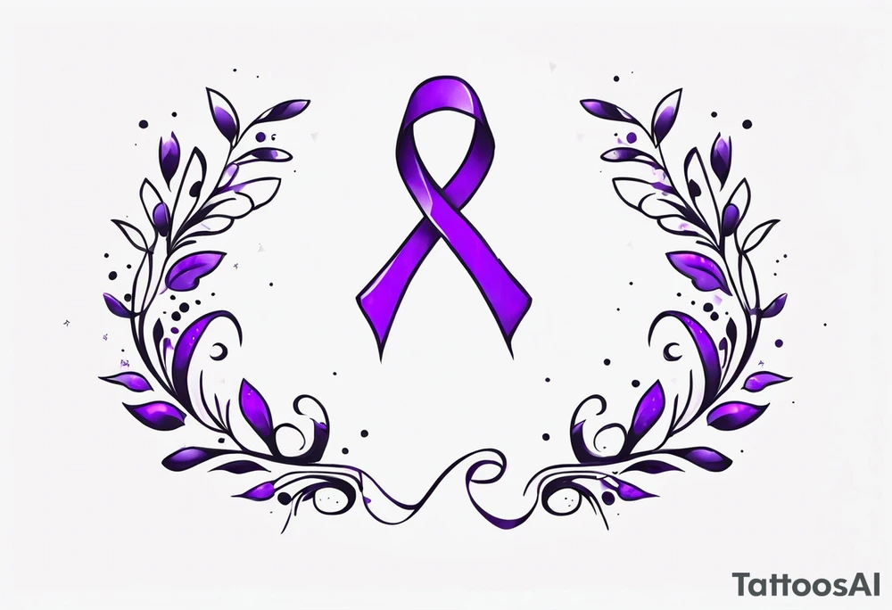 Purple cancer ribbon tattoo idea