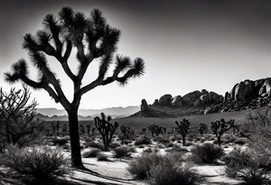Joshua tree sunset tattoo idea