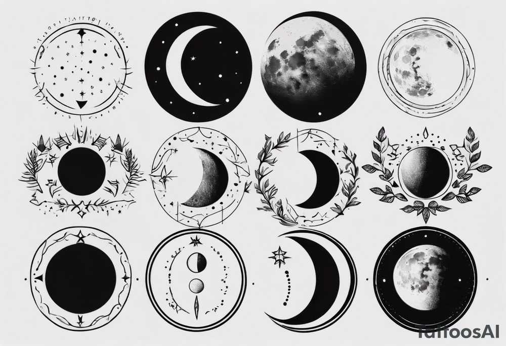 moon phases tattoo idea