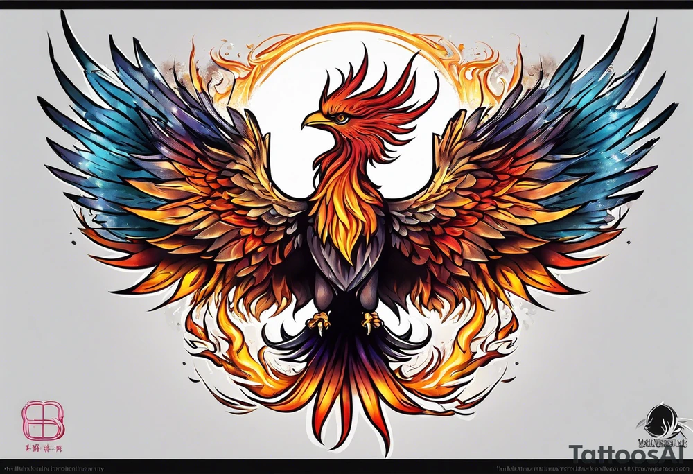Phoenix riding from the ashes tattoo idea