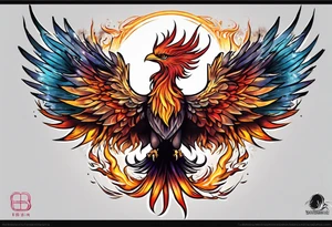 Phoenix riding from the ashes tattoo idea