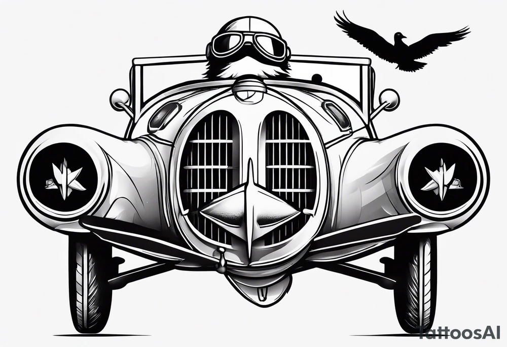 A silly goose dressed as an aviator tattoo idea A silly goose dressed as an aviator tattoo idea