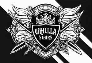 Valhalla Stairs sword shield tattoo idea
