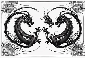 two dragons meeting to make a yin yang tattoo idea