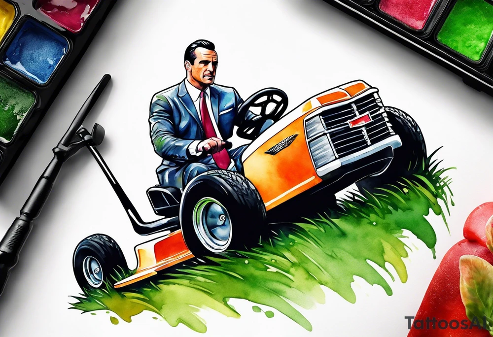 Don Draper mowing the lawn tattoo idea