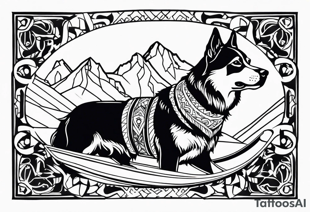 dog sled tattoo idea