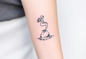 mermaid above water sitting on rock tattoo idea