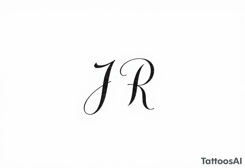 Letters J and R intertwined tattoo idea