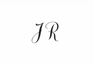 Letters J and R intertwined tattoo idea