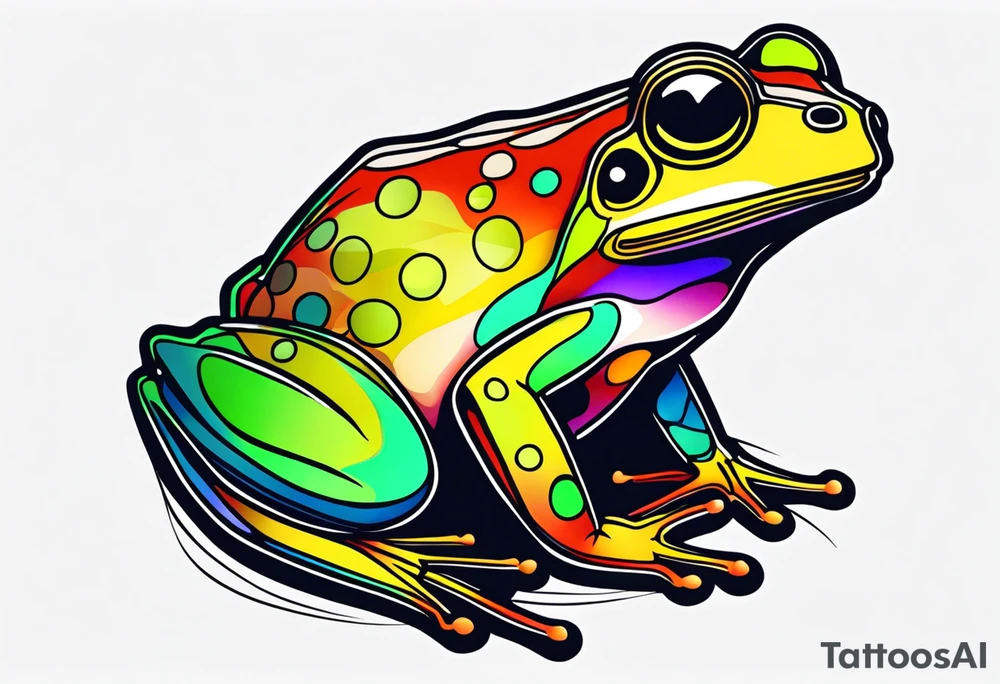 a psychedelic frog tattoo idea