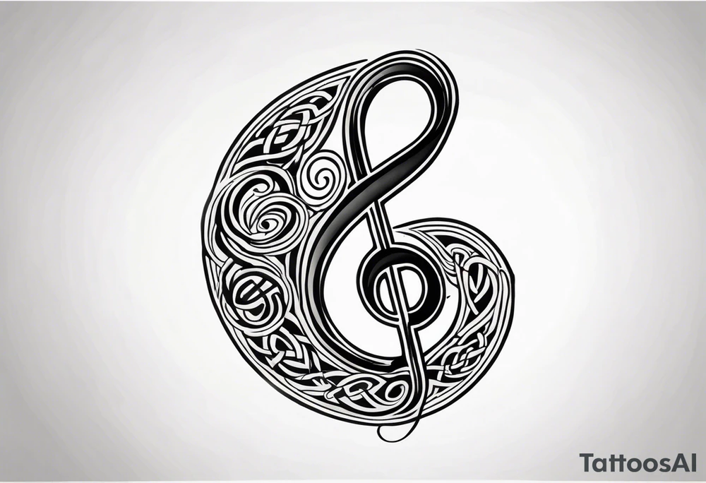 Celtic style bass clef tattoo idea