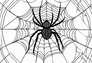 Spider on a spider web in American traditional style tattoo idea