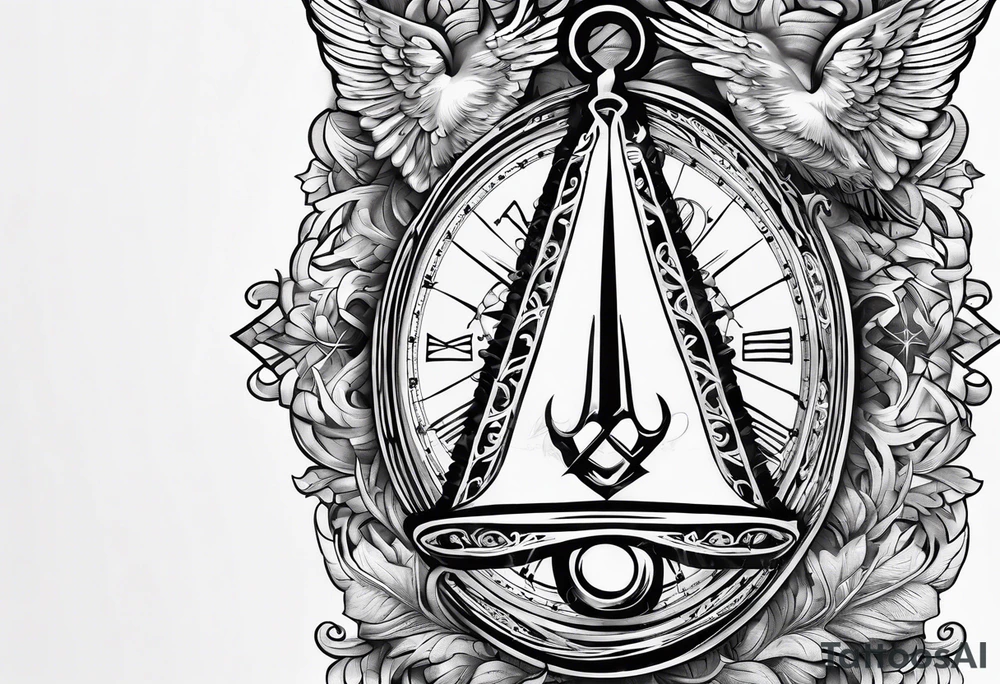 staff of caduceus square and compass tattoo idea