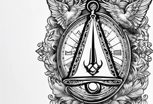 staff of caduceus square and compass tattoo idea