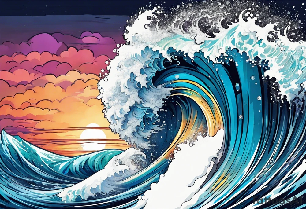 wave;  
"come what may"; outside forearm not an oval tattoo idea