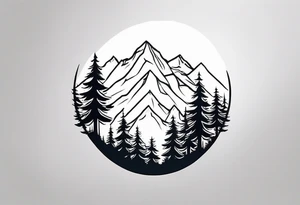 forest mountain forearm tattoo idea