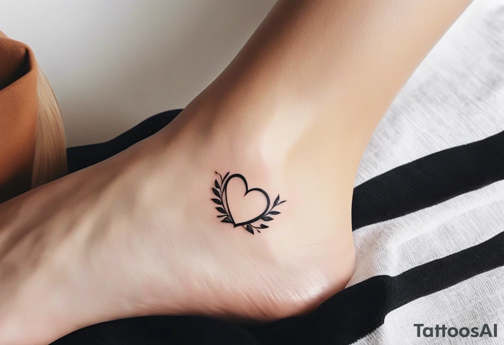 small feminine unique minimalist tattoo on ankle symbolizing love and family tattoo idea