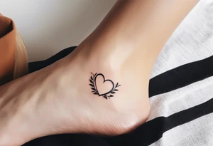 small feminine unique minimalist tattoo on ankle symbolizing love and family tattoo idea