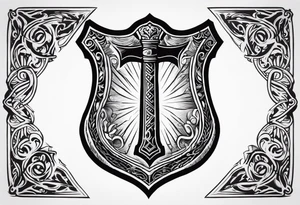Valhalla sword shield 
 axe tattoo idea