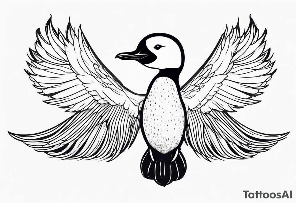 Loon with wings spread tattoo idea