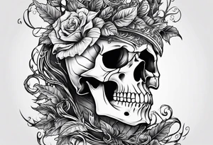 Skeleton wrapped in vines tattoo idea
