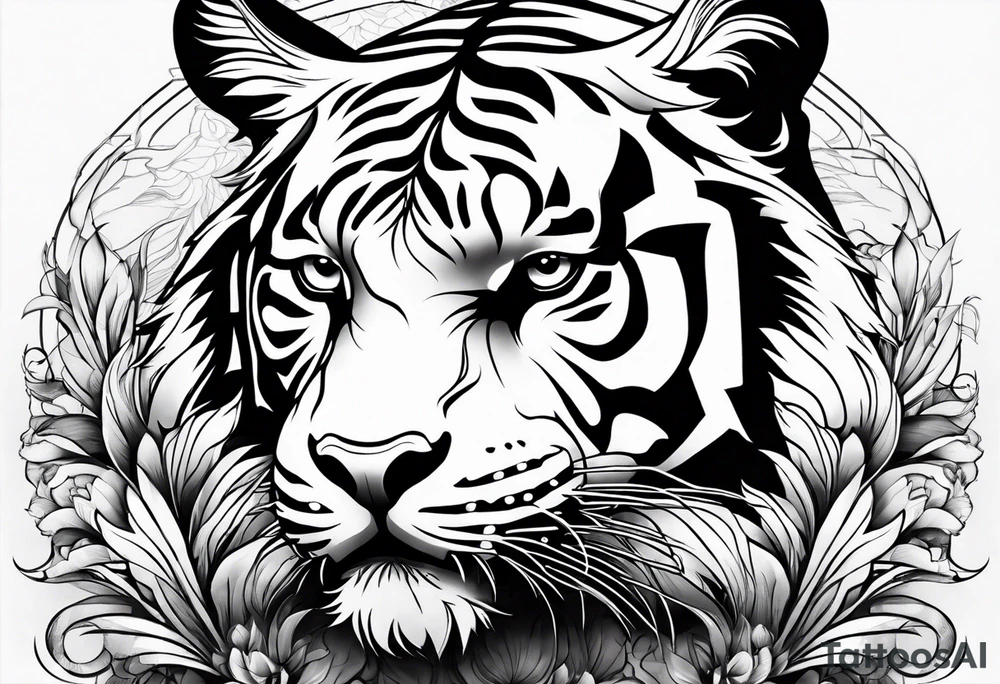 abstract fine line tiger full body tattoo idea abstract fine line tiger full body tattoo idea