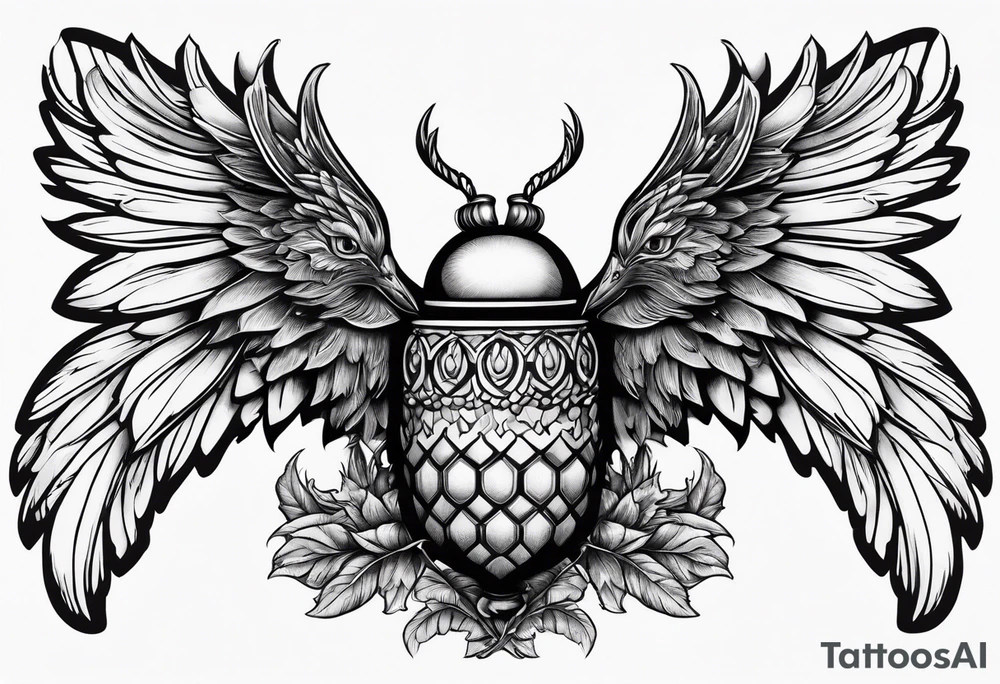 Dolly, acorn, wings tattoo idea