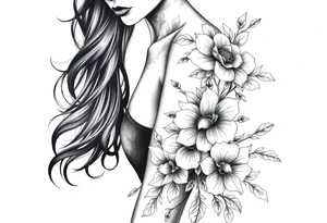 Black woman, flowers, survival, blessed tattoo idea