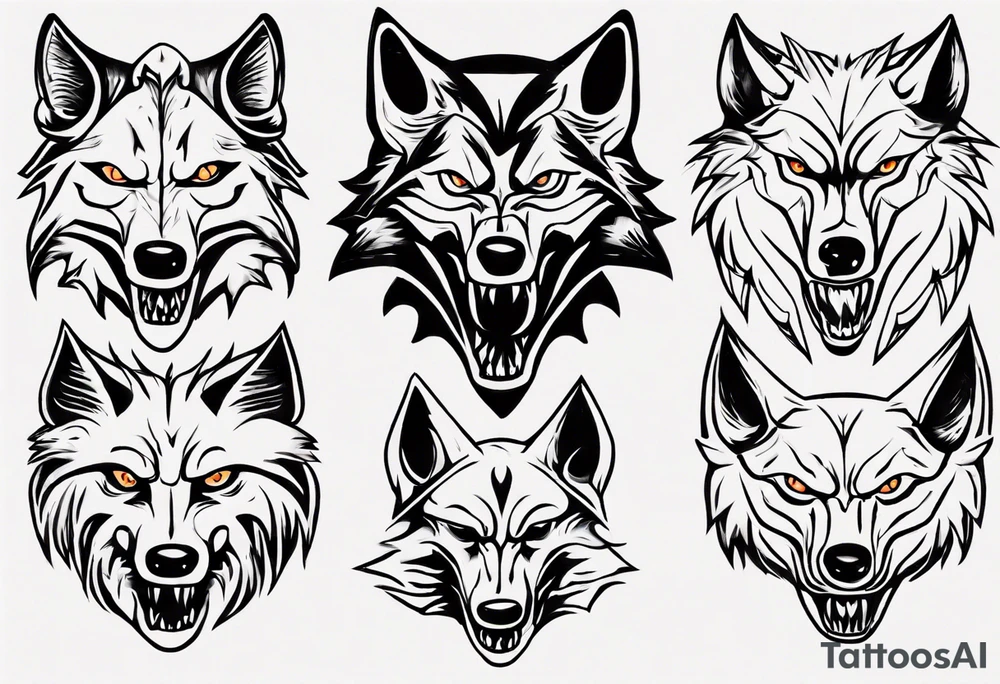 Super scary wolf tattoo idea