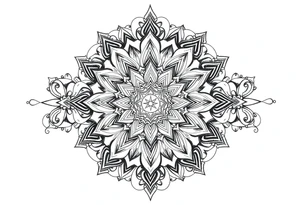 intricate mandala with sacred geometry and cosmic elements tattoo idea