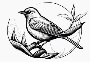 Nightingale with 1945 number tattoo idea