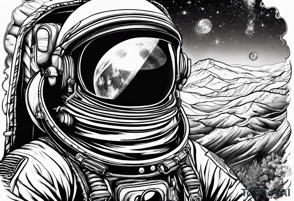 A rapping astronaut tattoo idea